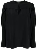 JOSEPH blouse en soie à design drapé - Noir