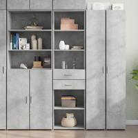 Hoge kast 50x42,5x185 cm bewerkt hout betongrijs