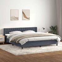 Boxspring met matras fluweel donkergrijs 180x210 cm