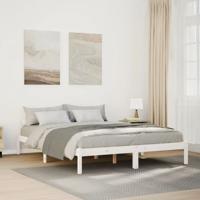 Bedframe extra lang zonder matras grenenhout wit 140x220 cm