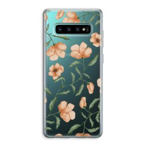 Peachy flowers: Samsung Galaxy S10 Plus Transparant Hoesje