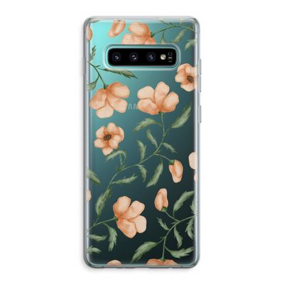Peachy flowers: Samsung Galaxy S10 Plus Transparant Hoesje