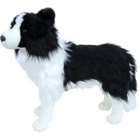 Grote pluche Border Collie hond - zwart/wit - 53 cm - staand - knuffel - knuffelhond