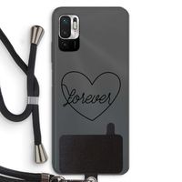 Forever heart black: Xiaomi Redmi Note 10 5G Transparant Hoesje met koord