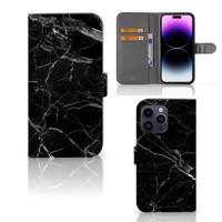 iPhone 15 Pro Max | Bookcase | Marmer Zwart - Origineel Cadeau Vader