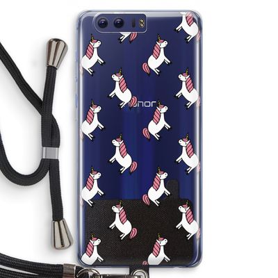 Eenhoorns overal: Honor 9 Transparant Hoesje met koord