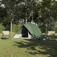 VidaXL Camping tent met dak met opslag groen 320 x 275 x 190 cm taft