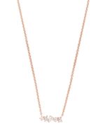 Ef Collection collier Mini Bar en or rose 14ct pavé de diamants