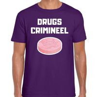 Drugs crimineel verkleed t-shirt paars voor heren - thumbnail