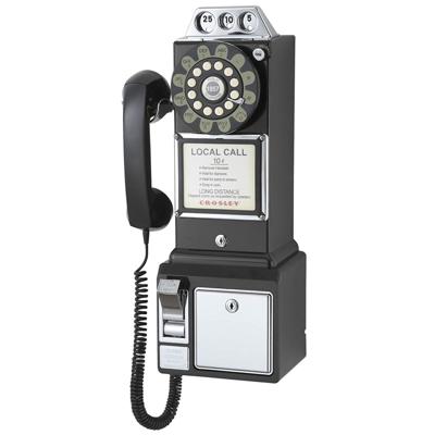 Crosley CR56-BK 1950&apos;s Retro Wandtelefoon Zwart