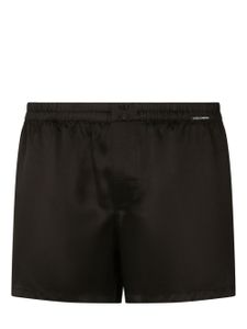 Dolce & Gabbana boxer en soie à patch logo - Noir