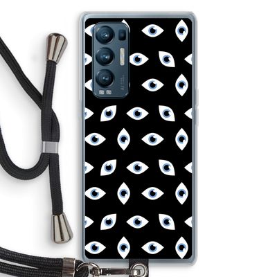 Eyes pattern: Oppo Find X3 Neo Transparant Hoesje met koord