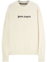 Palm Angels pull en laine mélangée à logo brodé - Blanc