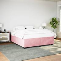 Bedframe fluweel roze 200x200 cm