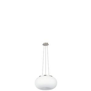 EGLO Optica - Hanglamp - 2 Lichts - Ø350mm. - Nikkel-Mat - Wit