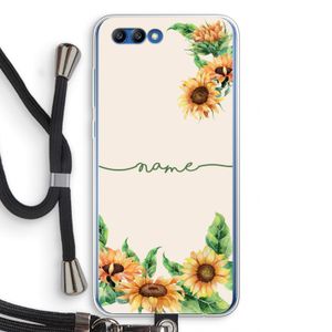Zonnebloemen: Honor 10 Transparant Hoesje met koord