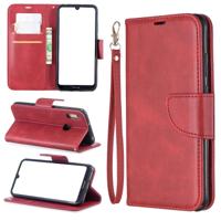 Retro Lambskin textuur zuivere kleur horizontale Flip PU lederen case voor voor Huawei Y6 2019 & Y6 Pro 2019 met houder & kaartsleuven & portemonnee