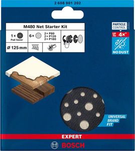 Bosch Accessoires Expert M480 schuurnetset 125 mm 7-delig - 1 stuk(s) - 2608901202