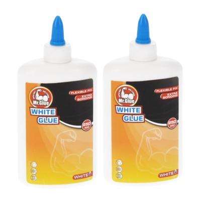 Mr Glue Hobby Lijm - 2x - 250 ml - wit - in fles - extra sterk - flexibele fix - snel drogend
