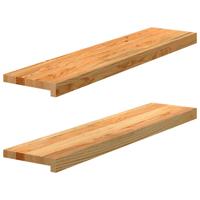 Vensterbanken 2 st 90x20x2 cm massief eikenhout lichtbruin