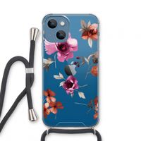 Geschilderde bloemen: iPhone 13 mini Transparant Hoesje met koord