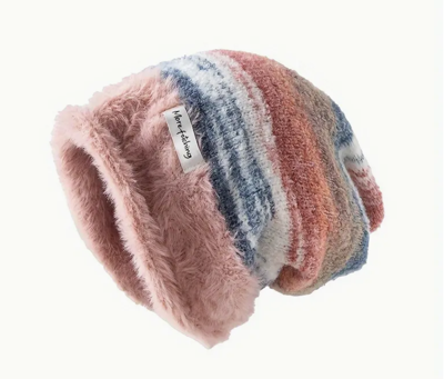 Gebreide Muts Roze Blauw - Winter - Spiritueelboek.nl