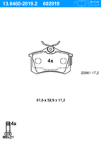 Remblokkenset, schijfrem ATE, u.a. für VW, Ford, Citroën, Peugeot, Seat, Lancia, Fiat