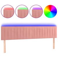vidaXL Hoofdbord LED 180x5x78/88 cm fluweel roze - thumbnail