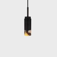Anour Donya Onyx Cylinder Hanglamp - Gemixte kap - Zwart PVD