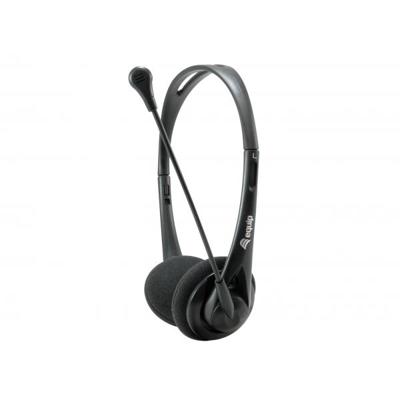 Equip 245302 chat headset, 3.5mm, head-band, calls & music, binaural, rotary, black