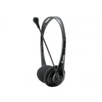 Equip 245302 chat headset, 3.5mm, head-band, calls & music, binaural, rotary, black