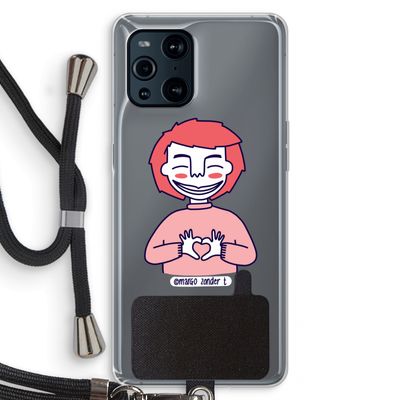 Hartje: Oppo Find X3 Transparant Hoesje met koord