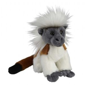 Bruin/witte katoentamarin aap/apen knuffel 18 cm knuffeldieren   -