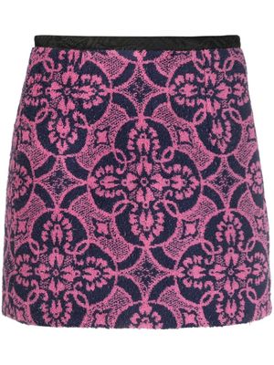 Marine Serre minijupe en jacquard - Rose