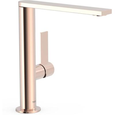 Wastafelkraan Tres Project | Opbouw | Draaibare uitloop | Mengkraan | Hoog model | 1-hendel | Rond | 24k Rose goud