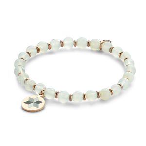 CO88 Collection Majestic 8CB 90502 Natuustenen Armband - Jade - One-size / 6 mm - Wit