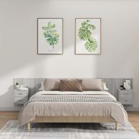 Hoofdbord met kastjes bewerkt hout grijs sonoma eikenkleurig