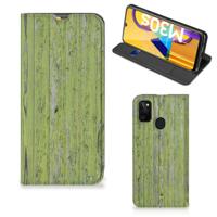 Samsung Galaxy M30s | M21 Book | Wallet Case | Green Wood