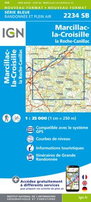 Wandelkaart - Topografische kaart 2234 SB - Serie Bleue Marcillac-la-Croisille, La Roche-Canillac | IGN - Institut Géographique National Wandelkaart - Topografische kaart 2234 SB - Serie Bleue Marcillac-la-Croisille, La Roche-Canillac | IGN - Institut Géographique National