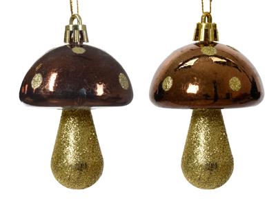 Paddenstoel kunststof d5h7 cm a2 2st kerst - Decoris