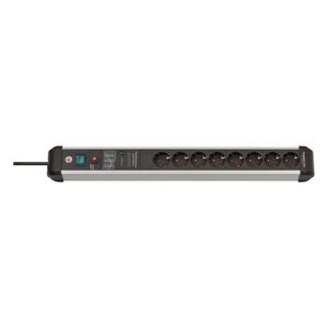 Brennenstuhl 1391010800 Stekkerdoos 8 Sockets | Premium Protect Line | Aan/uit Schakelaar | Overspanningsbeveiliging | Zwart/Zilver | 3 meter