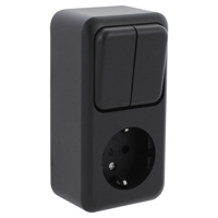 Q-Link Contactdoos | Opbouw | Combinatie | Serie | Zwart - 00.945.71