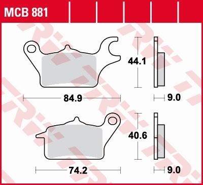 TRW Remblokken, en remschoenen voor de moto, MCB881 Allround organisch