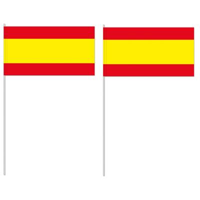 Zwaaivlaggetje vlag Spanje - 10x - 12 x 24 cm - handvlaggetje - landenvlag