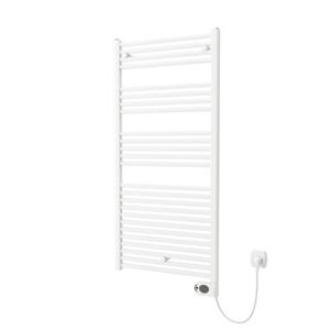 Plieger Elba Electrical Elektrische Designradiator - 126.2x50cm - met thermostaat - 500w - wit 1550011
