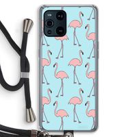 Anything Flamingoes: Oppo Find X3 Transparant Hoesje met koord