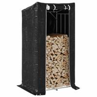 VidaXL Haardhoutrek met regenhoes 150x80x200 cm gegalvaniseerd staal