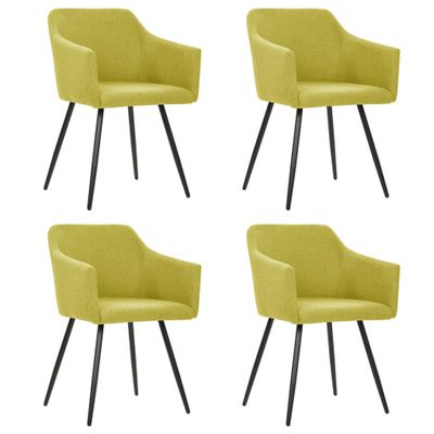 vidaXL Eetkamerstoelen 4 st stof groen