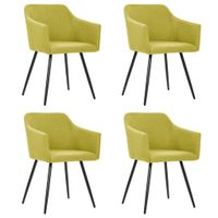 vidaXL Eetkamerstoelen 4 st stof groen - thumbnail