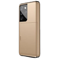 iPhone SE 2022 hoesje - Backcover - Hardcase - Pasjeshouder - Portemonnee - Shockproof - TPU - Goud